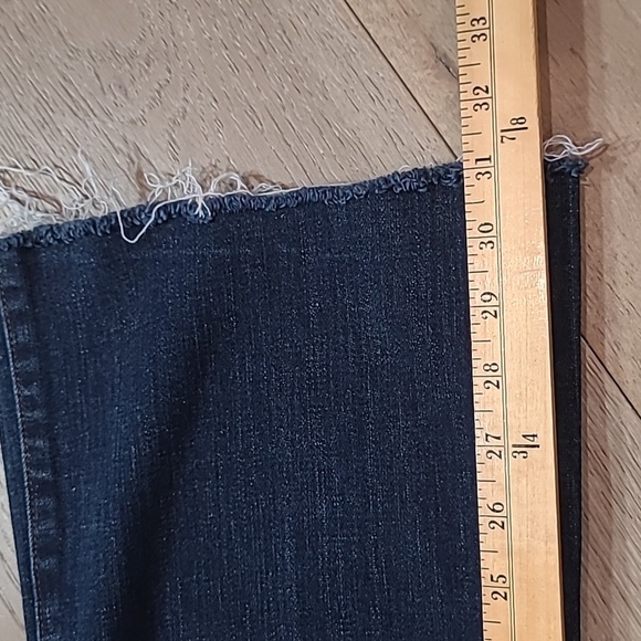 EUC Idyllwind Jeans Women's sz 12 Mis Rise Dark Wash Raw Hem Flare Denim Jean - Picture 11 of 11